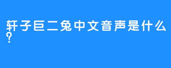 轩子巨二兔中文音声是什么？
