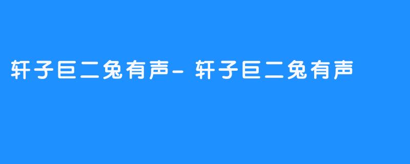 轩子巨二兔有声-轩子巨二兔有声