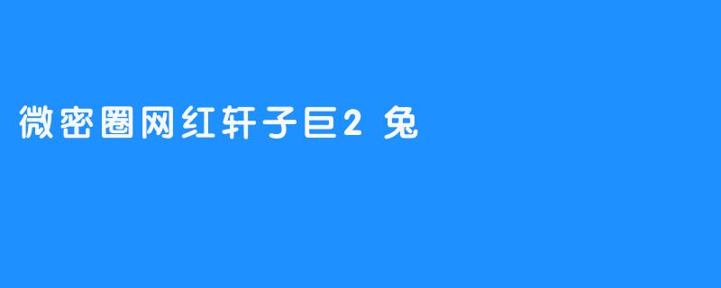微密圈网红轩子巨2兔