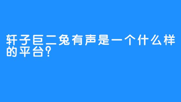轩子巨二兔有声是一个什么样的平台？  