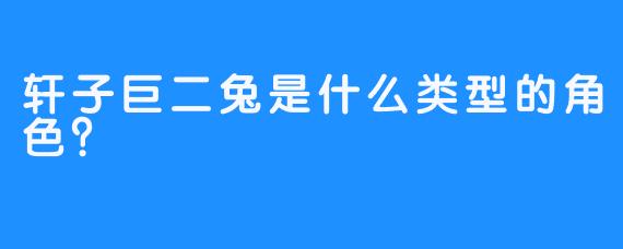 轩子巨二兔是什么类型的角色？