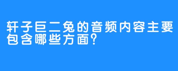 轩子巨二兔的音频内容主要包含哪些方面？