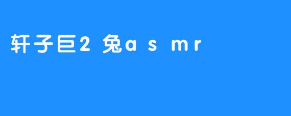 轩子巨2兔asmr