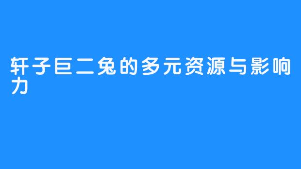 轩子巨二兔的多元资源与影响力