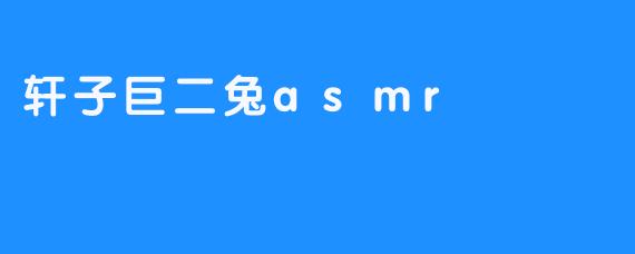 轩子巨二兔asmr