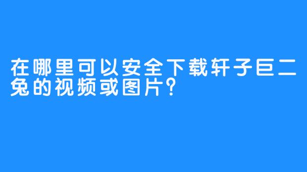 在哪里可以安全下载轩子巨二兔的视频或图片？
