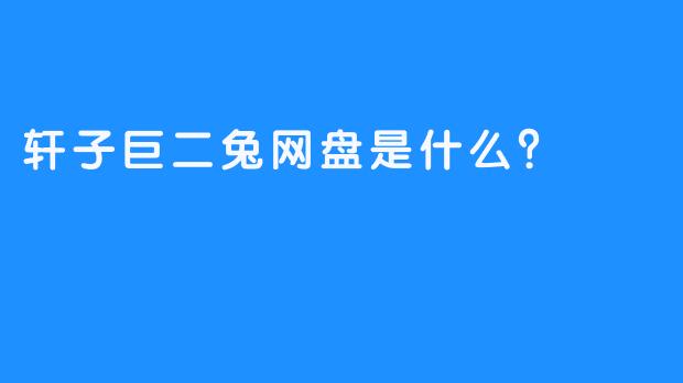 轩子巨二兔网盘是什么？
