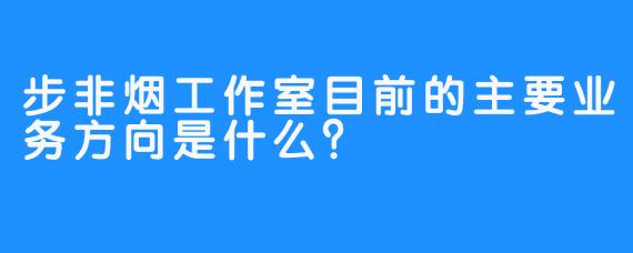 步非烟工作室目前的主要业务方向是什么？